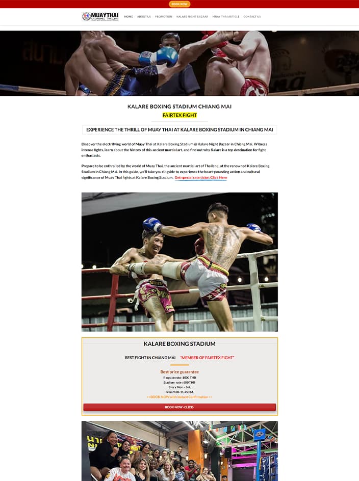 ผลงานรับทำเว็บไซต์ WordPress kalare boxing
