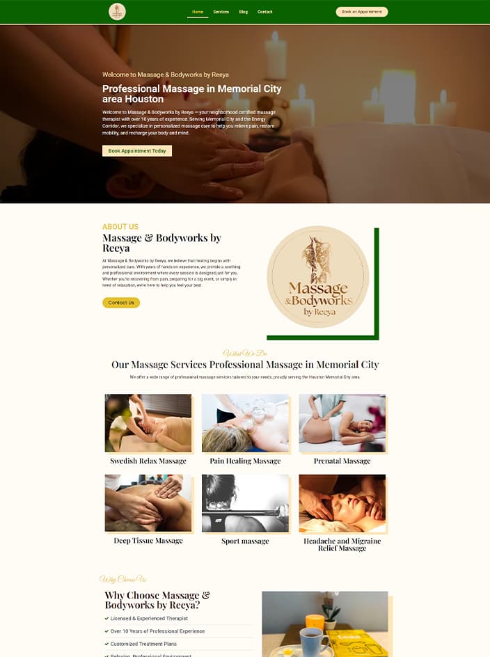 ผลงานรับทำเว็บไซต์ WordPress Massage body