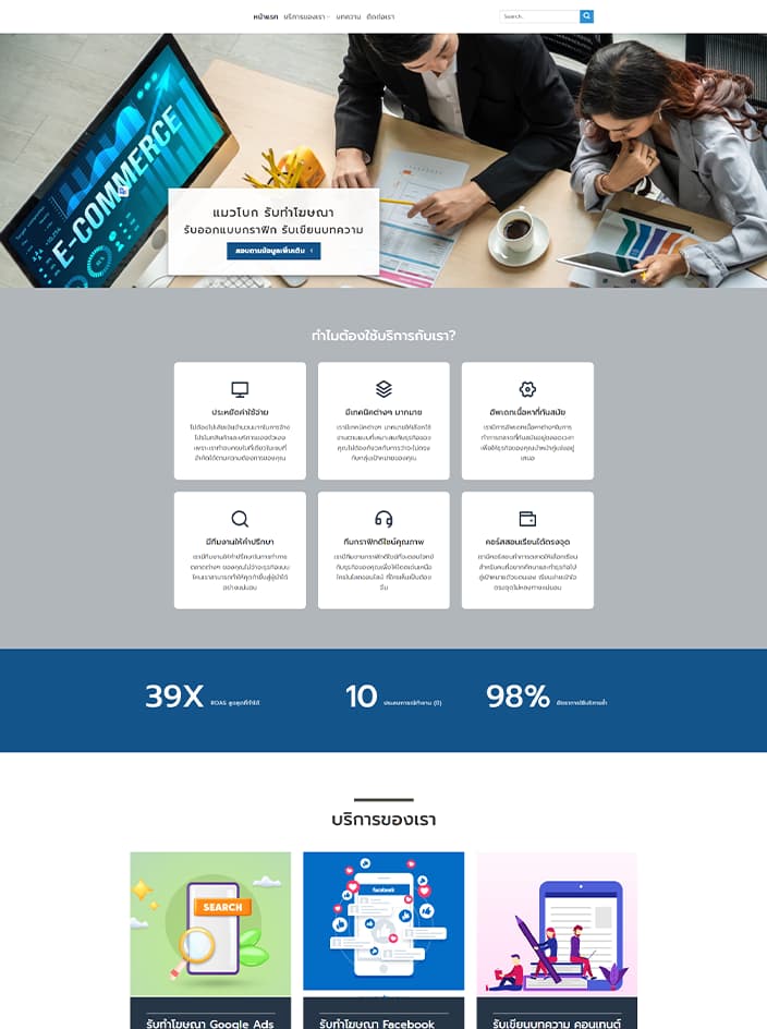 ผลงานรับทำเว็บไซต์ WordPress รับทำโฆษณา