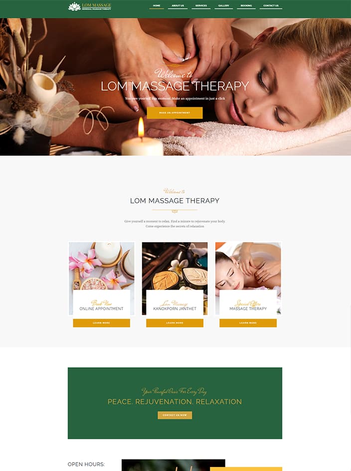 ผลงานรับทำเว็บไซต์ WordPress lom massage