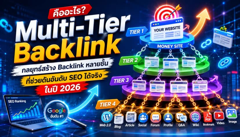 Multi-Tier Backlink คืออะไร? กลยุทธ์สร้าง Backlink หลายชั้นที่ช่วยดันอันดับ SEO ได้จริงในปี 2026